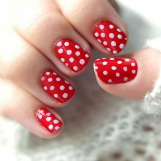 polka-dot-mani-red