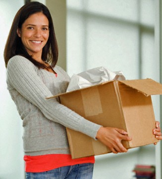 Woman Moving in New Home