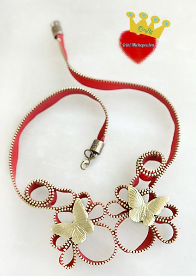 Flying butterflies necklace-Zipper series