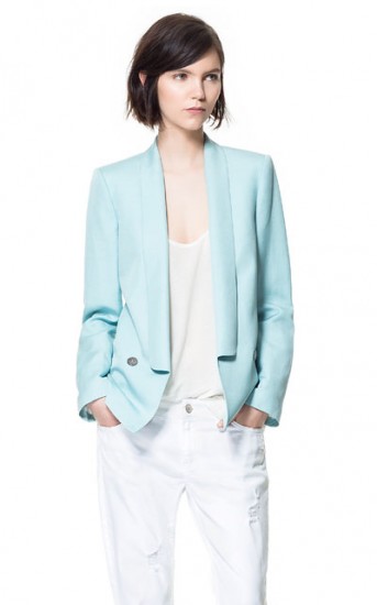 Smoking blazer pastel blue Zara