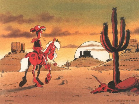 Ο Lucky Luke πάντα φεύγει με την πιστή του Dolly στο ηλιοβασίλεμα