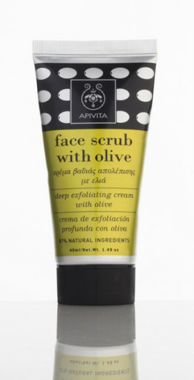 Face Scrub βαθιάς απολέπισης με ελιά (Λ.Τ: 10 ευρώ)