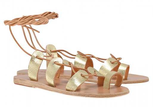 Alcyone cracked gold sandals-Ancient-Greek-Sandals.com (125 ευρώ)