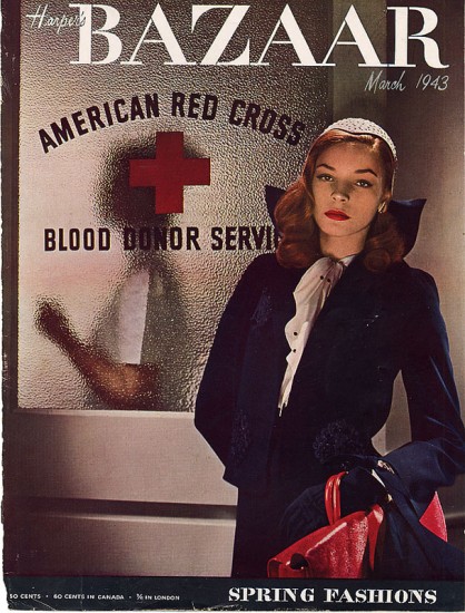 Το εξώφυλλο της Bacall για το Harper's Bazaar (1943)