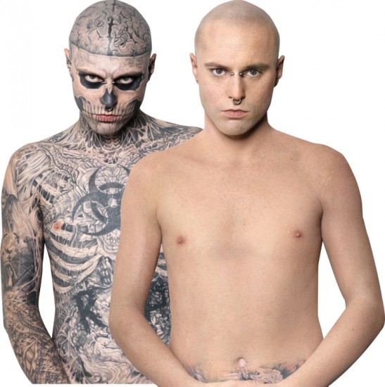 To Zombie Boy καλύπτει τα τατουάζ του με Dermablend