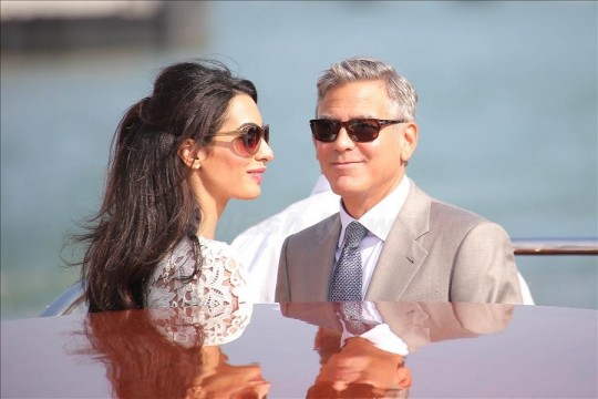 George Clooney and wife Amal Alamuddin spotted in Venice