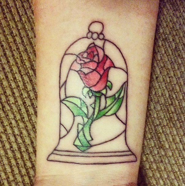 enchanted-rose-beauty-and-the -beast-tattoo