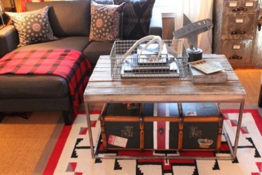 trunk under a coffee table