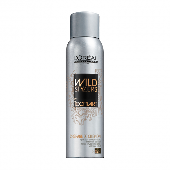 Spray Crepage de Cignon της συλλογής Wild Stylers by Tecni.Art-L’Oreal Professionnel Spray Φιξαρίσματος με mineral πούδρα, για "άγριο" look. Ατίθαση υφή, υπέρμετρος όγκος με άμεσο ματ αποτέλεσμα.