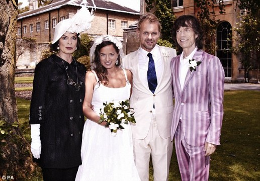 O Mick και η Bianca Jagger στο γάμο της κόρης τους, Jade