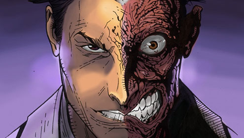 Harvey Dent- Ο κακός Two Face του Batman. Ένας πρώην εισαγγελέας σε αναζήτηση εκδίκησης