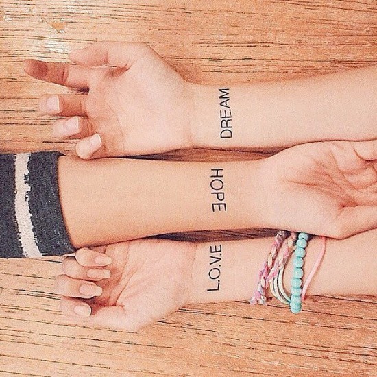 Love-Hope-Dream-best-friends-tattoos