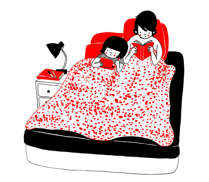 Ευτυχία είναι να διαβάζετε μαζί στο κρεβάτι μετά από μια κουραστική μέρα