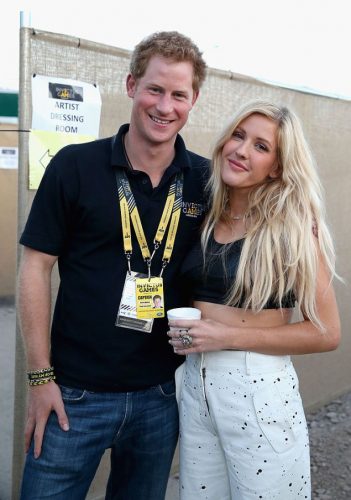 LONDON, ENGLAND - SEPTEMBER 14: Prince Harry with Ellie Goulding backstage at the Invictus Games Closing Ceremony during the Invictus Games at Queen Elizabeth park on September 14, 2014 in London, England. The International sports event for 'wounded warriors', presented by Jaguar Land Rover was an idea developed by Prince Harry after he visited the Warrior Games in Colorado USA. The four day event has brought together thirteen teams from around the world to compete in nine events such as wheelchair basketball and sitting volleyball. (Photo by Chris Jackson/Getty Images)