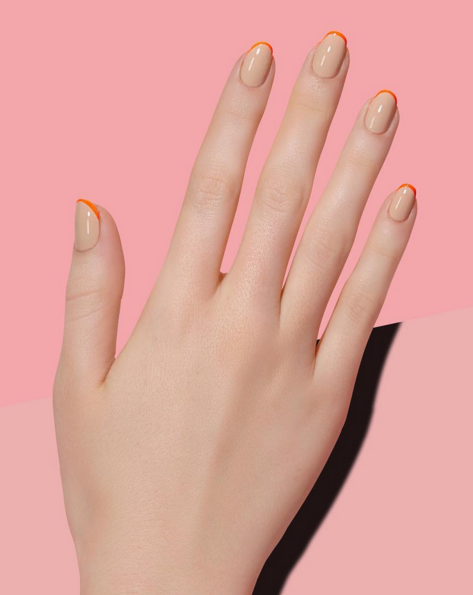 tiny-orange-french-manicure-by-paintbox-nails