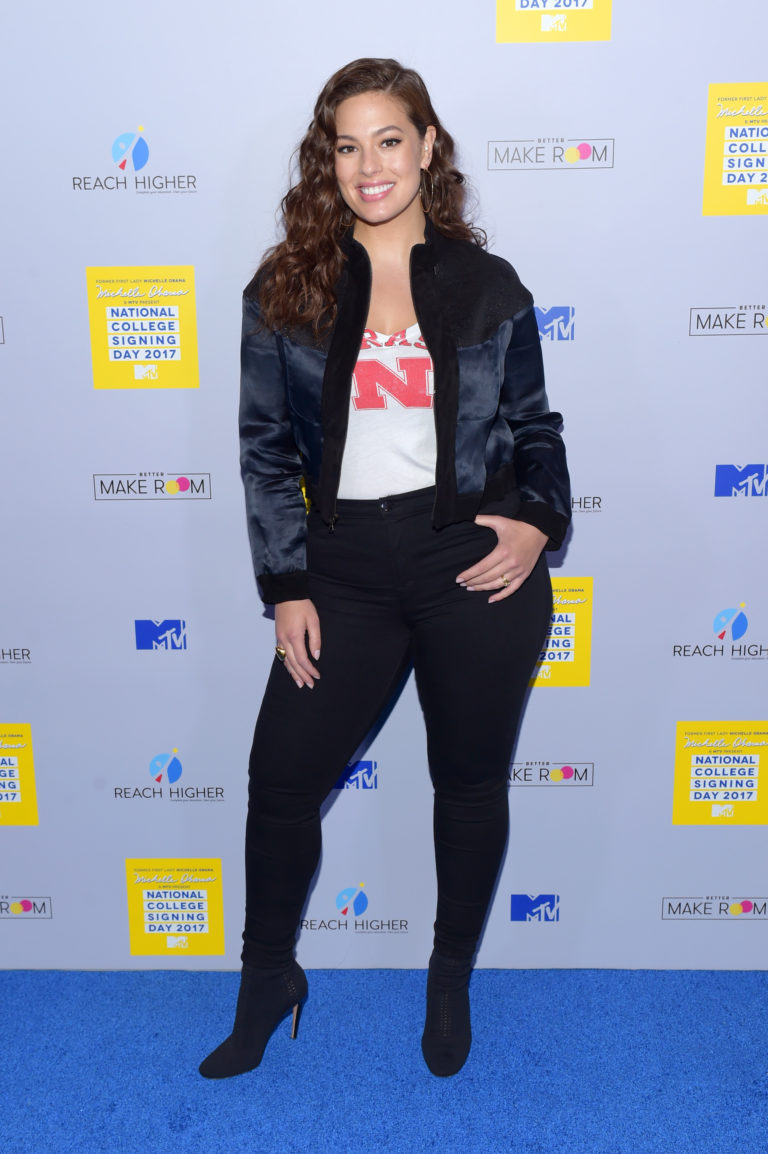 NEW YORK, NY - MAY 05: Model Ashley Graham attends the MTV's 2017 College Signing Day With Michelle Obama at The Public Theater on May 5, 2017 in New York City. (Photo by Jason Kempin/Getty Images for MTV)