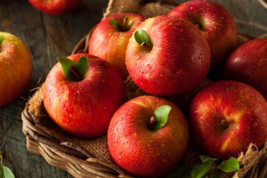 Raw Red Fuji Apples in a Basket