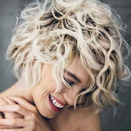 Charming Blonde Hair Color Short Curly Hairstyles for 2017-2018
