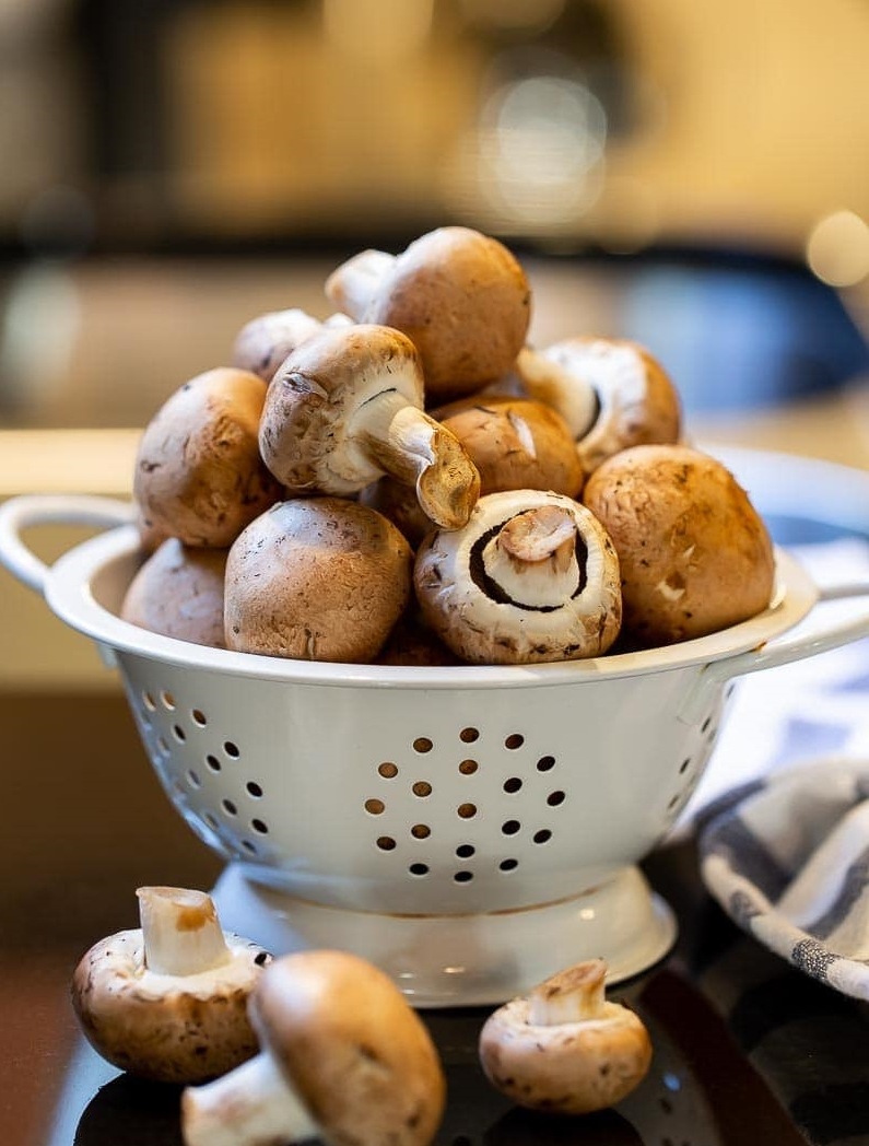 Κοτόπουλο με μανιτάρια σάλτσα κρασιού