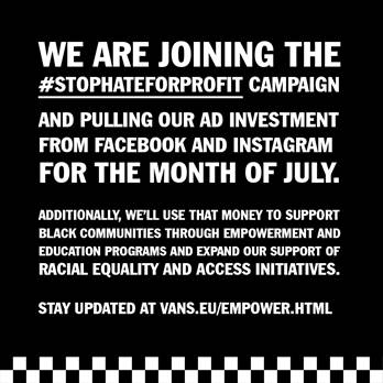 vans #StopHateForProfit